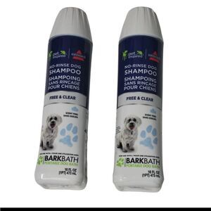Bottles of no rinse dog shampoo